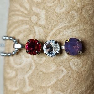 NEW! Swarovski elements 3 stone necklace, handmade